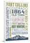 Fort Collins, Colorado - Typography-Lantern Press-Framed Art Print