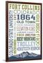 Fort Collins, Colorado - Typography-Lantern Press-Framed Art Print