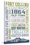 Fort Collins, Colorado - Typography-Lantern Press-Stretched Canvas