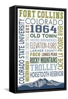 Fort Collins, Colorado - Typography-Lantern Press-Framed Stretched Canvas