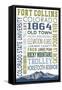 Fort Collins, Colorado - Typography-Lantern Press-Framed Stretched Canvas