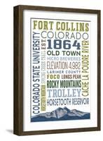 Fort Collins, Colorado - Typography-Lantern Press-Framed Art Print