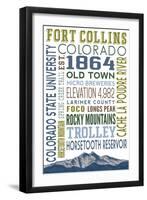 Fort Collins, Colorado - Typography-Lantern Press-Framed Art Print