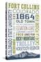 Fort Collins, Colorado - Typography-Lantern Press-Stretched Canvas