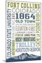 Fort Collins, Colorado - Typography-Lantern Press-Mounted Art Print