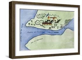 Fort Frontenac on Lake Ontario, 1600S, at the Head of the St. Lawrence River, Now Kingston, Ontario-null-Framed Giclee Print