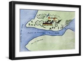 Fort Frontenac on Lake Ontario, 1600S, at the Head of the St. Lawrence River, Now Kingston, Ontario-null-Framed Premium Giclee Print