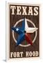 Fort Hood,Texas - Barn Star - Letterpress-Lantern Press-Framed Art Print