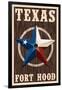 Fort Hood,Texas - Barn Star - Letterpress-Lantern Press-Framed Art Print