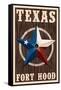 Fort Hood,Texas - Barn Star - Letterpress-Lantern Press-Framed Stretched Canvas