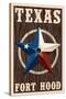 Fort Hood,Texas - Barn Star - Letterpress-Lantern Press-Stretched Canvas