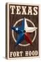 Fort Hood,Texas - Barn Star - Letterpress-Lantern Press-Stretched Canvas