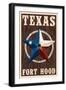Fort Hood,Texas - Barn Star - Letterpress-Lantern Press-Framed Art Print