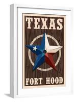 Fort Hood,Texas - Barn Star - Letterpress-Lantern Press-Framed Art Print