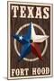 Fort Hood,Texas - Barn Star - Letterpress-Lantern Press-Mounted Art Print