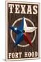 Fort Hood,Texas - Barn Star - Letterpress-Lantern Press-Mounted Art Print