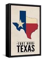 Fort Hood,Texas - Flag State-Lantern Press-Framed Stretched Canvas