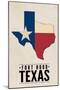 Fort Hood,Texas - Flag State-Lantern Press-Mounted Art Print