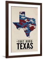 Fort Hood,Texas - the Lone Star State - Camo State-Lantern Press-Framed Art Print