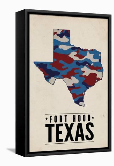 Fort Hood,Texas - the Lone Star State - Camo State-Lantern Press-Framed Stretched Canvas