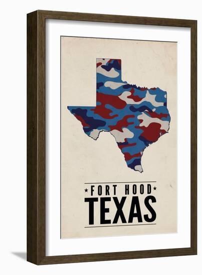 Fort Hood,Texas - the Lone Star State - Camo State-Lantern Press-Framed Art Print