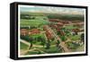 Fort Knox, Kentucky, Aerial View of the Entrance Drive, 1st Cavalry Barracks-Lantern Press-Framed Stretched Canvas