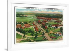 Fort Knox, Kentucky, Aerial View of the Entrance Drive, 1st Cavalry Barracks-Lantern Press-Framed Premium Giclee Print
