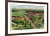 Fort Knox, Kentucky, Aerial View of the Entrance Drive, 1st Cavalry Barracks-Lantern Press-Framed Premium Giclee Print