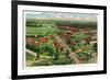 Fort Knox, Kentucky, Aerial View of the Entrance Drive, 1st Cavalry Barracks-Lantern Press-Framed Premium Giclee Print