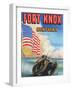 Fort Knox, Kentucky, Large Letters, View of a Tank and the US Flag-Lantern Press-Framed Art Print