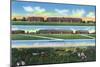 Fort Knox, Kentucky, Panoramic and Aerial View of the Barracks-Lantern Press-Mounted Art Print