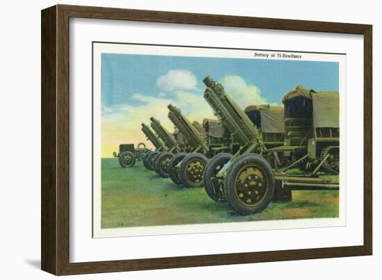 Fort Knox, Kentucky, View of a Battery of 75-Howitzers-Lantern Press-Framed Art Print