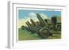 Fort Knox, Kentucky, View of a Battery of 75-Howitzers-Lantern Press-Framed Art Print