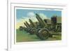 Fort Knox, Kentucky, View of a Battery of 75-Howitzers-Lantern Press-Framed Premium Giclee Print