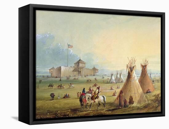 Fort Laramie, 1858-60-Alfred Jacob Miller-Framed Stretched Canvas