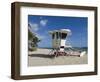 Fort Lauderdale Beach and Life Guard Shack, Fort Lauderdale, Florida-Walter Bibikow-Framed Photographic Print