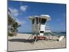 Fort Lauderdale Beach and Life Guard Shack, Fort Lauderdale, Florida-Walter Bibikow-Mounted Photographic Print