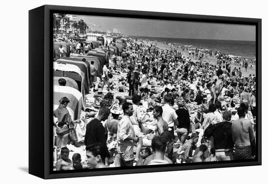 Fort Lauderdale Beach Crowded with Spring Breakers, 1964-null-Framed Stretched Canvas