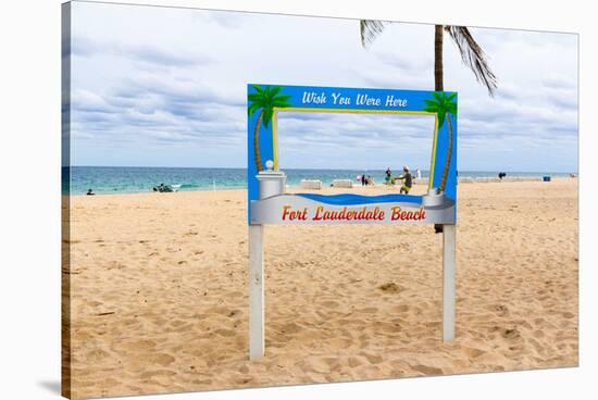 Fort Lauderdale Beach Sign - Wish You Were Here, Broward County, Florida, USA-null-Stretched Canvas