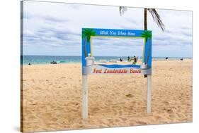 Fort Lauderdale Beach Sign - Wish You Were Here, Broward County, Florida, USA-null-Stretched Canvas