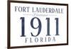 Fort Lauderdale, Florida - Established Date (Blue)-Lantern Press-Framed Art Print