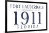 Fort Lauderdale, Florida - Established Date (Blue)-Lantern Press-Framed Art Print