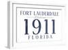 Fort Lauderdale, Florida - Established Date (Blue)-Lantern Press-Framed Art Print