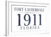 Fort Lauderdale, Florida - Established Date (Blue)-Lantern Press-Framed Art Print
