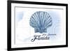 Fort Lauderdale, Florida - Scallop Shell - Blue - Coastal Icon-Lantern Press-Framed Art Print