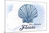 Fort Lauderdale, Florida - Scallop Shell - Blue - Coastal Icon-Lantern Press-Mounted Art Print