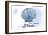 Fort Lauderdale, Florida - Scallop Shell - Blue - Coastal Icon-Lantern Press-Framed Art Print