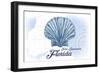 Fort Lauderdale, Florida - Scallop Shell - Blue - Coastal Icon-Lantern Press-Framed Art Print
