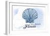 Fort Lauderdale, Florida - Scallop Shell - Blue - Coastal Icon-Lantern Press-Framed Art Print