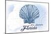 Fort Lauderdale, Florida - Scallop Shell - Blue - Coastal Icon-Lantern Press-Mounted Art Print